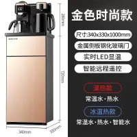 奥克斯饮水机家用下置水桶全自动智能遥控冰温热大尺寸高端茶吧机 金色+单显屏 冰温热