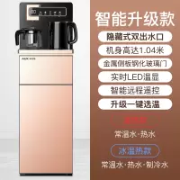 奥克斯饮水机家用下置水桶全自动智能遥控制冷制热高档茶吧机 名贵金升级 冰温热