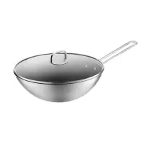 双立人(ZWILLING)不锈钢炒锅电磁炉炒菜锅少油烟平底炒锅家用烹饪锅具 带盖 Nova Plus炒锅30cm