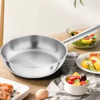 Zwilling双立人 Base系列不锈钢煎锅平底锅电磁炉通用炒菜锅牛排锅28cm Base煎锅28cm