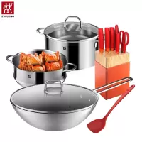 德国双立人(ZWILLING)锅具套装 不粘炒锅 平底锅不粘煎锅 蒸锅汤锅 11件套