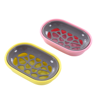 [颜色随机]香皂盒2只装 肥皂盒子双层沥水皂盘