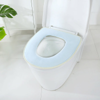 马桶垫 搭扣式浴室保暖坐便垫厕所垫马桶套圈座圈可拆洗 素色款【颜色随机】
