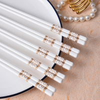 苏宁放心购陶瓷筷子家用餐具耐高温防滑防霉象牙白骨瓷筷子10双套装送礼公筷