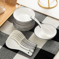 苏宁放心购味碟碗勺家用陶瓷套装汤酱醋碟咸菜碟饺子调料小吃碟可爱卡通饭勺