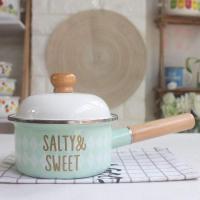 苏宁放心购平底单柄陶瓷木柄搪瓷锅雪平锅煮面锅煮锅牛奶锅木柄加厚炖锅