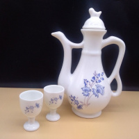 苏宁放心购陶瓷白酒酒瓶中式.仿古酒具套装家用套