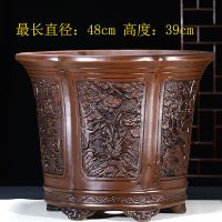 苏宁放心购特大紫砂花盆种菜盆吊兰植物绿萝盆多肉盆加大号花盆陶瓷兰花花盆