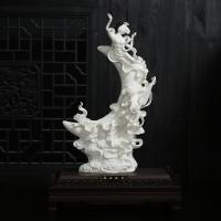 苏宁放心购敦煌飞天祥云托月德化白瓷工艺品收藏品家居摆件塑艺术品