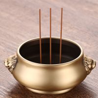 苏宁放心购纯铜香炉香薰线香炉供佛香插家用室内供奉烧香熏香大号檀香炉托灰