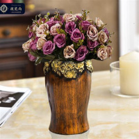 苏宁放心购欧式复古小号花瓶摆件美中式客厅卧室餐桌茶几桌面装饰品干花花插