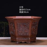 苏宁放心购仿古浮六方兰花盆君子兰盆盆栽植物室内花盆大号特大号紫砂花盆