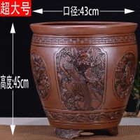 苏宁放心购宜兴紫砂花盆特大号仿古花盆浮兰花盆君子兰花盆景盆