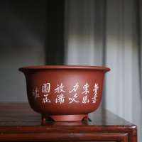 苏宁放心购紫砂花盆高金钟兰花盆大中小号圆口仿盆透气古典仿老仿古花盆