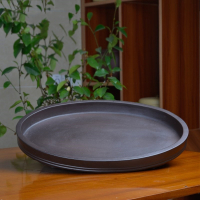 苏宁放心购宜兴紫砂花盆特大吸水石假山浅盆长方椭圆形盆景盆栽接水托盘无孔