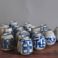 放心青花陶瓷小花瓶ins文艺手绘干花插花瓶摆件客厅桌面装饰品