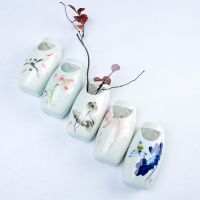 苏宁放心购墙上壁挂花瓶 水培绿萝瓶手绘陶瓷花插家居花盆墙壁装饰随缘瓶