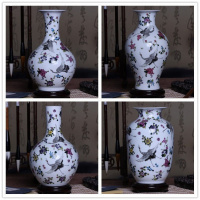 苏宁放心购陶瓷工艺品创意夜光瓷瓶仿真花插花瓶装饰品客厅酒柜小摆件