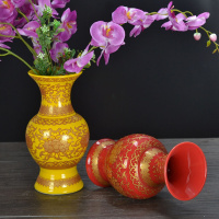 苏宁放心购陶瓷花瓶拜佛教用品台面花插金边莲花供佛堂室内饰品家用佛道仙