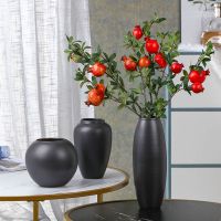 苏宁放心购黑色干花陶瓷花瓶欧式中式花器景德镇台面花插插花复古花器摆件