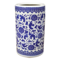 苏宁放心购陶瓷花瓶瓷器花插 青花瓷箭筒 山水图 书字画缸 帽筒雨伞桶