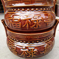 苏宁放心购家用供佛室内陶瓷供奉古铜色三足香炉香薰大香炉佛具用品香插