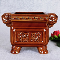 苏宁放心购陶瓷香炉四方鼎炉香炉 立香插檀香炉炉小号家用供佛拜神用品