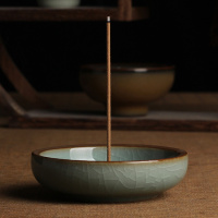 苏宁放心购梅花冰裂香插 陶瓷手工小香炉摆件线香檀香香插佛具用品