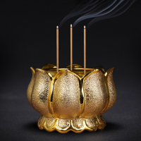 苏宁放心购莲花香炉供佛家用陶瓷室内小烧香炉佛教佛具用品居室供奉仙家财神