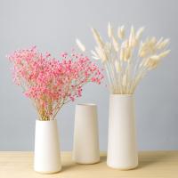 苏宁放心购客厅陶瓷花瓶摆件白色花瓶干花花插美式陶瓷花瓶三件套家居装饰