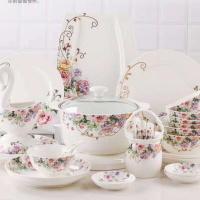 苏宁放心购碗碟套装家用欧式骨瓷碗筷器吃饭套碗盘子