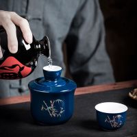 苏宁放心购温酒器 家用陶瓷芥蓝日式热酒器白酒酒二两半斤烫酒壶 酒具套装