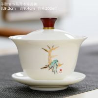 苏宁放心购德化羊脂玉瓷盖碗茶杯陶瓷家用盖碗大号盖碗茶杯白瓷功夫茶具