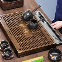 苏宁放心购实木茶盘功夫茶盘茶具托盘不锈钢蓄水沥水盘家用茶台茶海茶托