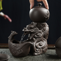 苏宁放心购新款自动茶具创意懒人陶瓷整套功夫自动茶具复古防烫泡茶壶