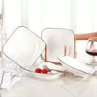 苏宁放心购4个景德镇盘子日式陶瓷碟子饭盘简约深汤盘ins餐具网红家用菜盘子