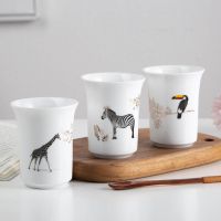 苏宁放心购景德镇陶瓷水杯早安杯茶杯牛奶杯漱口杯家庭套装中式简约动物茶杯