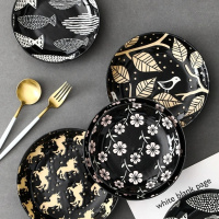 苏宁放心购网红陶瓷7寸盘家用菜盘子日式北欧ins餐盘创意饭盘深盘下午茶餐具