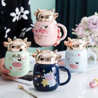 苏宁放心购陶瓷马克杯带盖勺创意男女喝水杯情侣牛奶咖啡杯早餐杯办公室茶杯