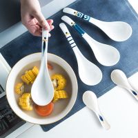 苏宁放心购网红日式汤勺小勺子套装景德镇陶瓷汤匙调羹家用手绘家庭盛汤大勺