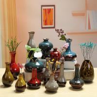 苏宁放心购窑变迷你花插铜钱草绿萝水养花盆满天星干花花瓶欧式桌面摆件花器