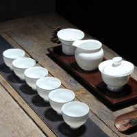 苏宁放心购整套白瓷家用功夫茶具套装盖碗茶壶茶杯创意简约日常客厅泡茶套装