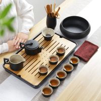 苏宁放心购日式黑陶整套功夫茶具套装家用简约干泡办公陶瓷盖碗茶壶茶杯