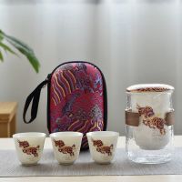 苏宁放心购旅行茶具快客杯套装便携车载泡茶壶陶瓷茶具小套装