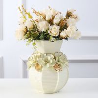 苏宁放心购北欧小清新客厅创意干花插花摆件家居软装饰品陶瓷餐桌茶几小花瓶