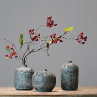 苏宁放心购景德镇复古磨砂创意陶瓷小花瓶插花干花新中式禅意摆件家居饰品