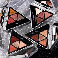 三角形油眼影盘四色哑光珠光懒人眼影少女系平价彩妆