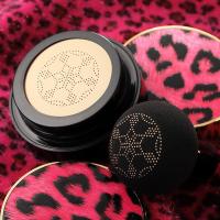 豹纹小蘑菇头气垫霜保湿遮瑕独角兽粉底白皙彩妆
