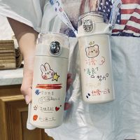 网红水杯保温杯女学生韩版简约可爱ins少女潮流不锈钢大容量杯子