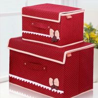 收纳箱布艺整理箱带盖可折叠宿舍装衣服物棉被无纺布大号储物箱子